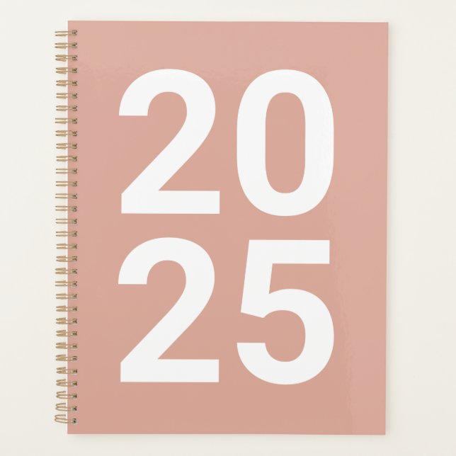 Numéro de typographie moderne rose pâle de l'année (Devant)