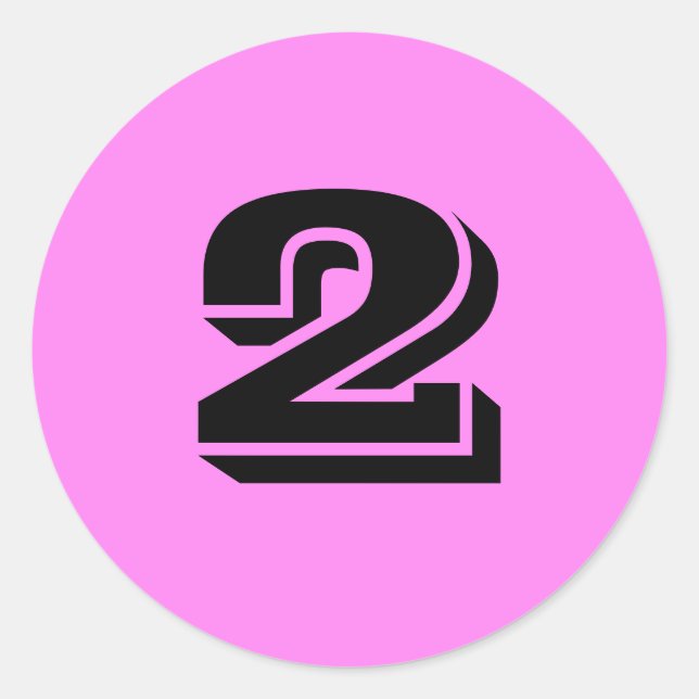 Numéro Deux gros stickers de violet rond par Janz (Devant)