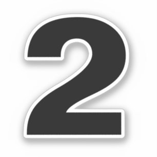 Numéro deux Sticker noir et blanc