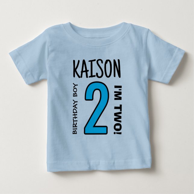 Numéro Deux T-Shirt pour bébé garçon d'anniversair (Devant)
