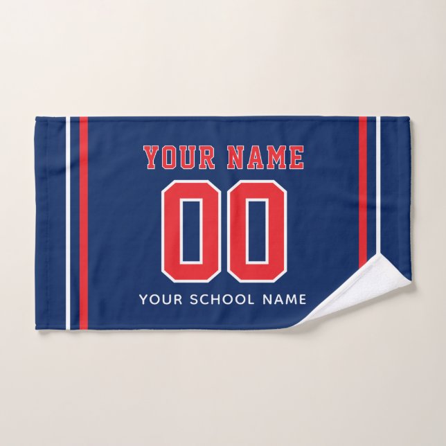 Numéro et nom de maillot personnalisé de softball, (Serviette à main)
