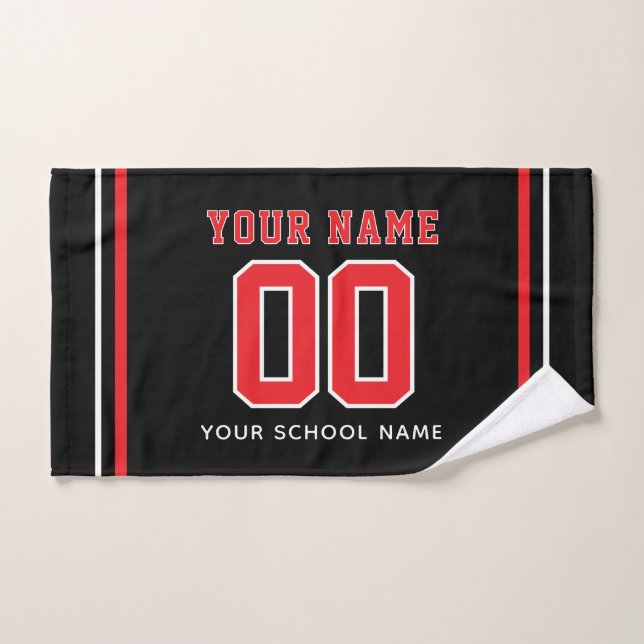 Numéro et nom de maillot personnalisé de softball, (Serviette à main)