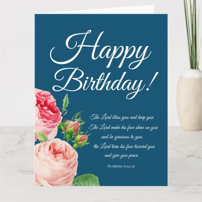 Numéro floral 6:24-26 Carte d'anniversaire (Devant)