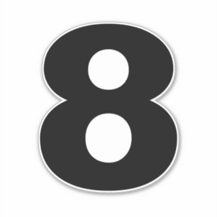 Numéro huit Sticker noir et blanc