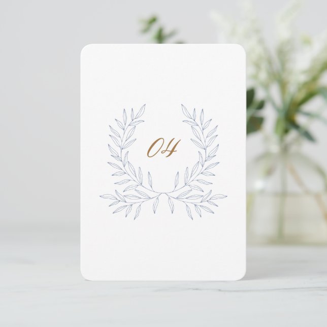 Numéro minimal de table Laurel Carte Mariage K310 (Debout devant)