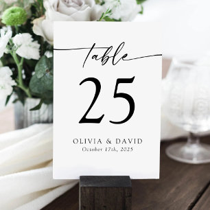 Numéro minimaliste de table moderne