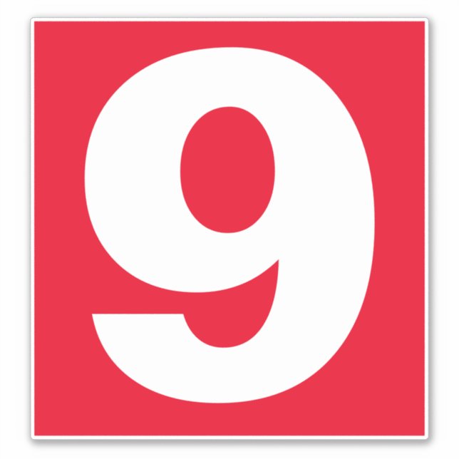 Numéro Neuf Sticker rouge et blanc (Devant)