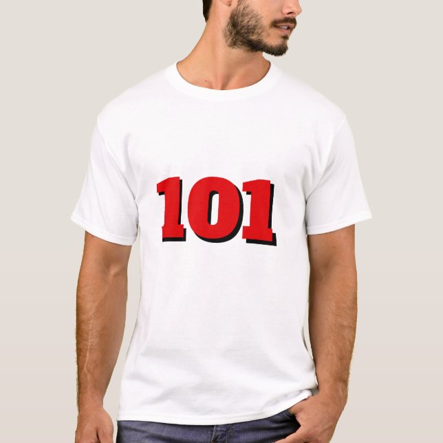 Numéro personnalisé 101 en T-shirt rouge (Devant)
