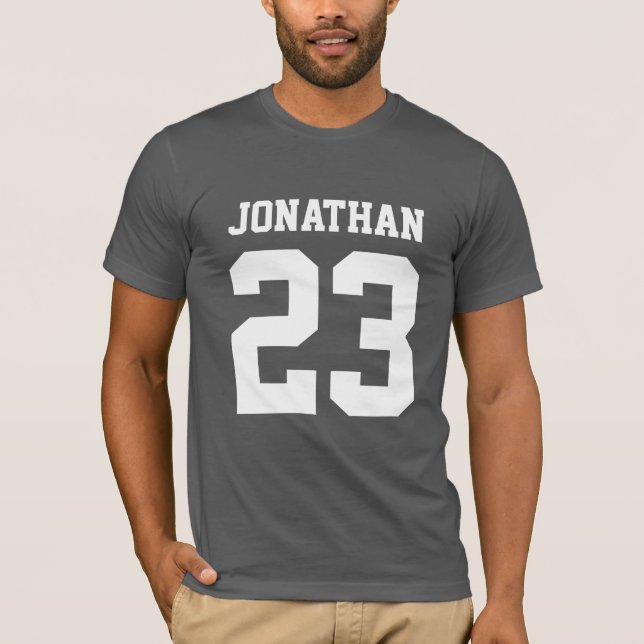 Numéro personnalisé Hommes Sport Jersey T-shirt (Devant)