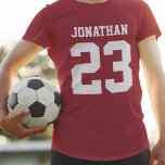 Numéro personnalisé Hommes Sport Jersey T-shirt<br><div class="desc">Créez votre propre maillot de football personnalisé T-shirt homme avec nom et numéro personnalisés. Un maillot de sport personnalisable cool, c'est une excellente idée cadeau pour les hommes. Ce sportswear à la mode pour hommes convient à tous les sports, y compris le football, le football, le volley, le baseball, le...</div>