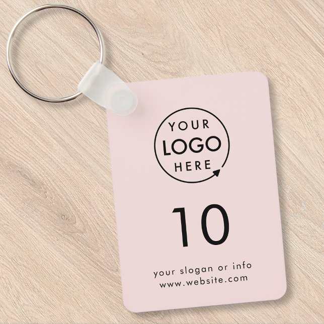 Numéro rose | Porte-clés de logo de propriété comm (Company branded room key keychain for offices, hotels, hospitality & business premises.)