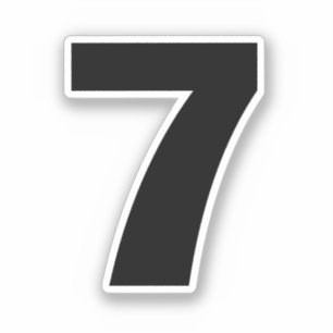 Numéro sept Sticker noir et blanc