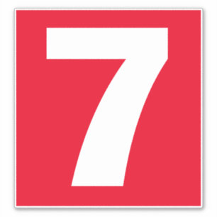Numéro sept Sticker rouge et blanc