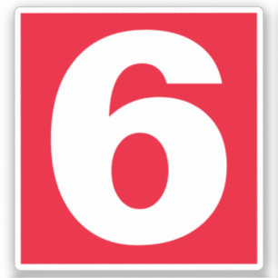 Numéro six Sticker rouge et blanc