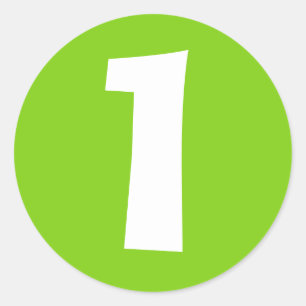 Numéro un des grands autocollants verts ronds par