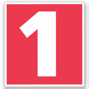 Numéro un Sticker rouge et blanc