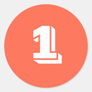 Numéro un Stickers rouge tomate ronde de grande ta