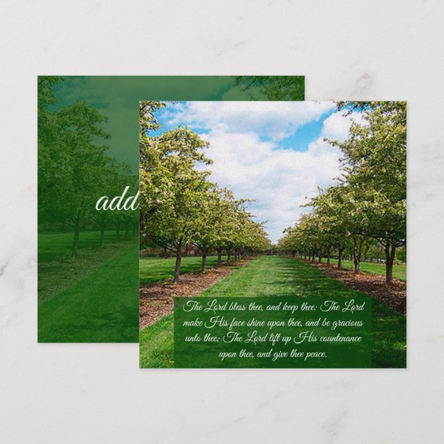 Numéros 6:24-26 Carte Plat (Devant / Derrière)