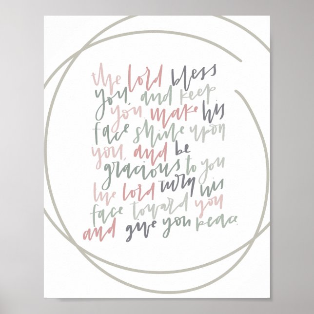 Numéros 6:24 - Le Seigneur vous bénisse - Poster (Devant)