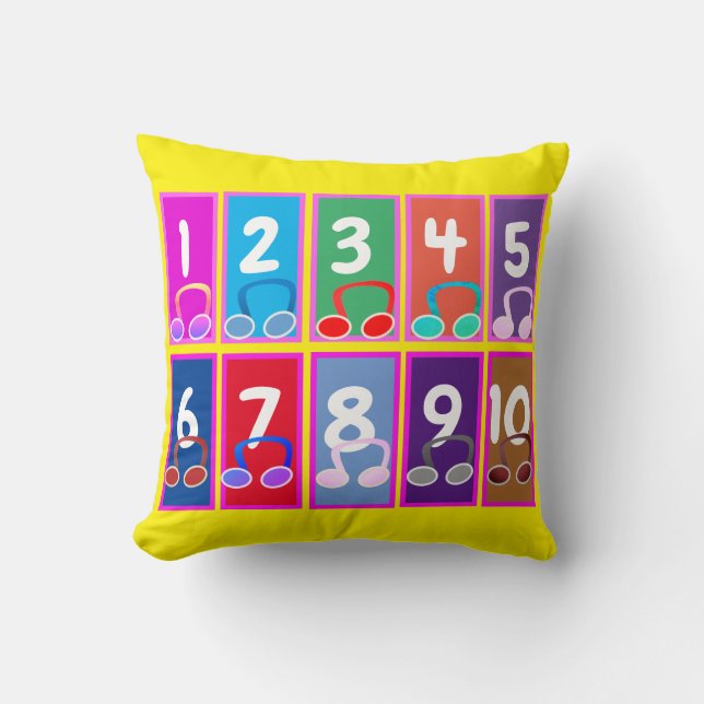 Numéros de maths précoces 1 à 10 coussin (Recto)