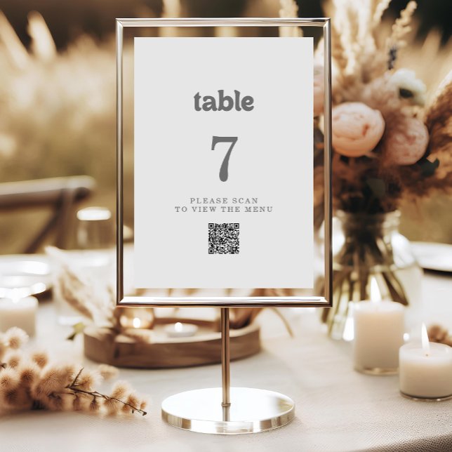 Numéros de table à code QR simple formels (Créateur téléchargé)