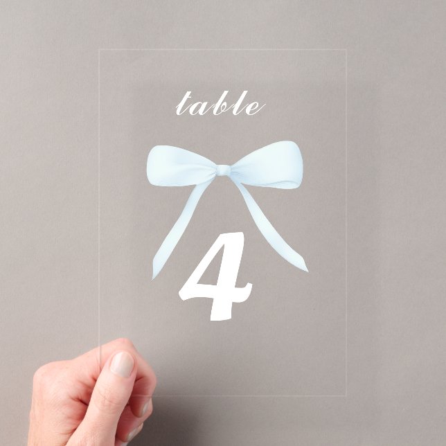 numéros de table à ruban bleu pastel (In situ (ordinateur de poche))