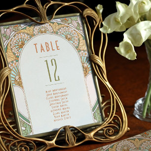 Numéros de table Art Nouveau vintage Mariage
