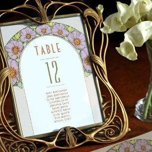 Numéros de table Art Nouveau vintage Mariage