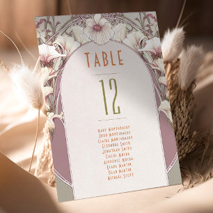 Numéros de table Art Nouveau vintage Mariage