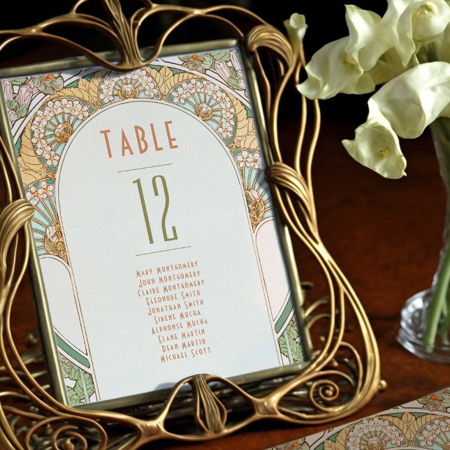 Numéros de table Art Nouveau vintage Mariage (Créateur téléchargé)