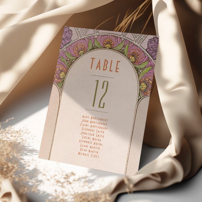 Numéros de table Art Nouveau vintage Mariage (Créateur téléchargé)