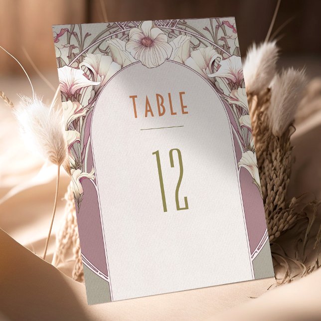 Numéros de table Art Nouveau vintage Mariage (Créateur téléchargé)