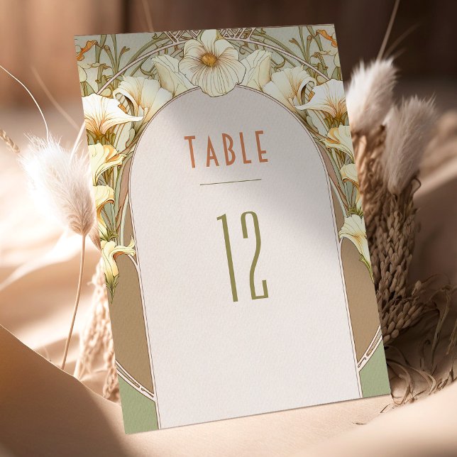 Numéros de table Art Nouveau vintage Mariage (Créateur téléchargé)