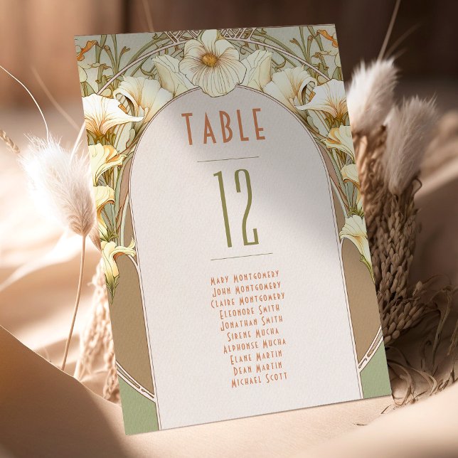 Numéros de table Art Nouveau vintage Mariage (Créateur téléchargé)