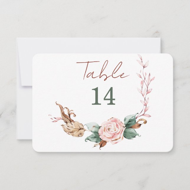 Numéros de table automnale romantique (Devant)