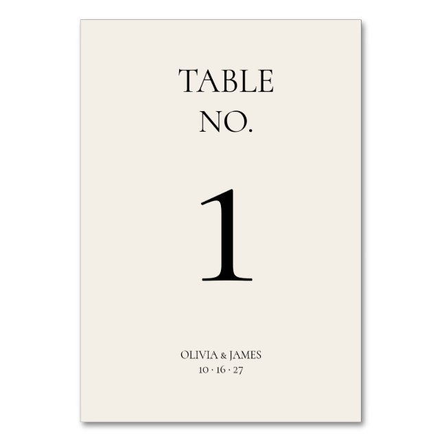 Numéros de table avant et arrière de mariage minim (Par défaut)