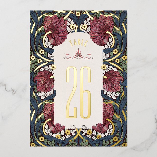 Numéros de table Burgundy Navy Blue Pimpernel Morr (Recto)