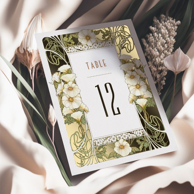 Numéros de table Calla Lily Art Nouveau Mucha (Créateur téléchargé)