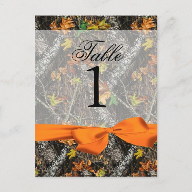 Numéros de table Camo et Orange (Devant)