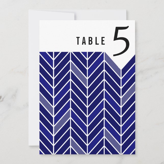 Numéros de table Chevron en porte-à-faux | bleu ma (Devant)