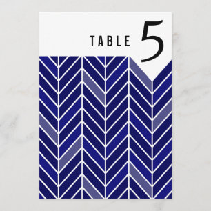 Numéros de table Chevron en porte-à-faux   bleu ma