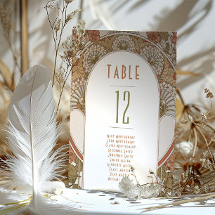 Numéros de table d'automne Mariage Art nouveau vin