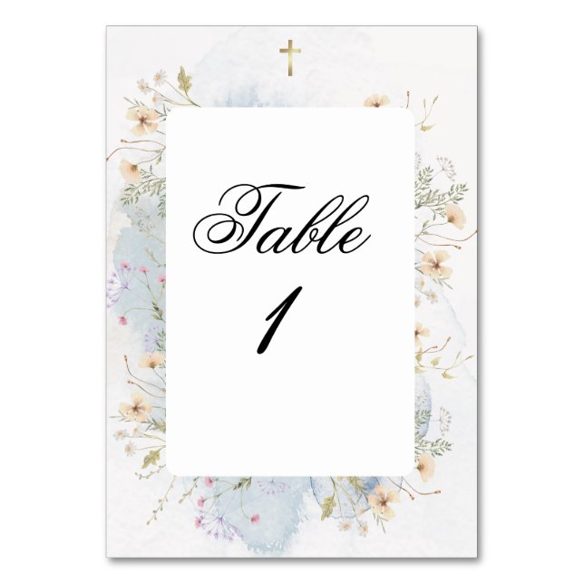 Numéros de table de baptême avec croix et accents  (Par défaut)
