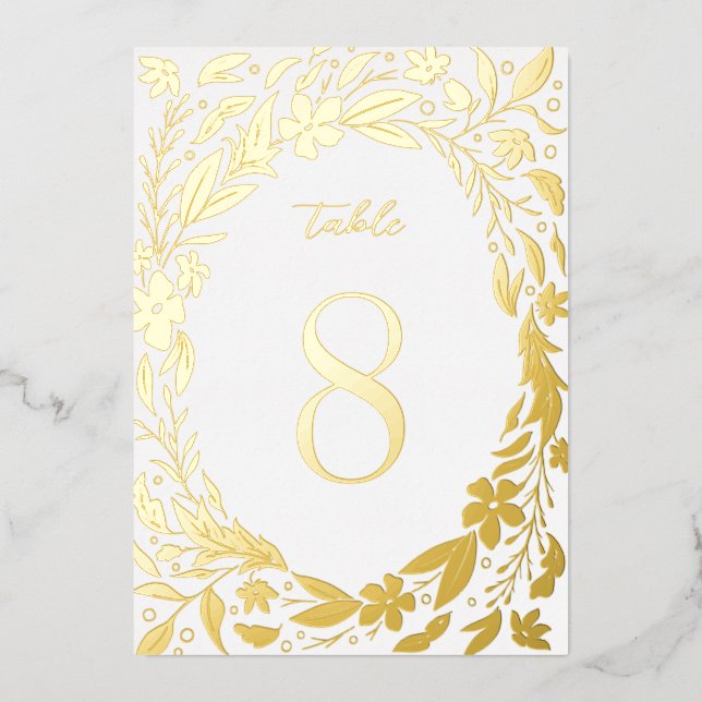 Numéros de table de jardin à bordure florale Boho  (Recto)