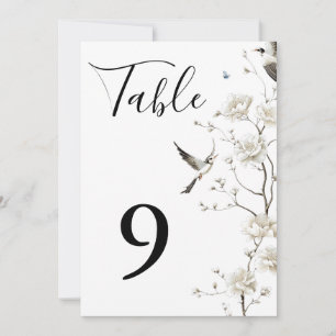 Numéros de table de jardin floral élégant de style