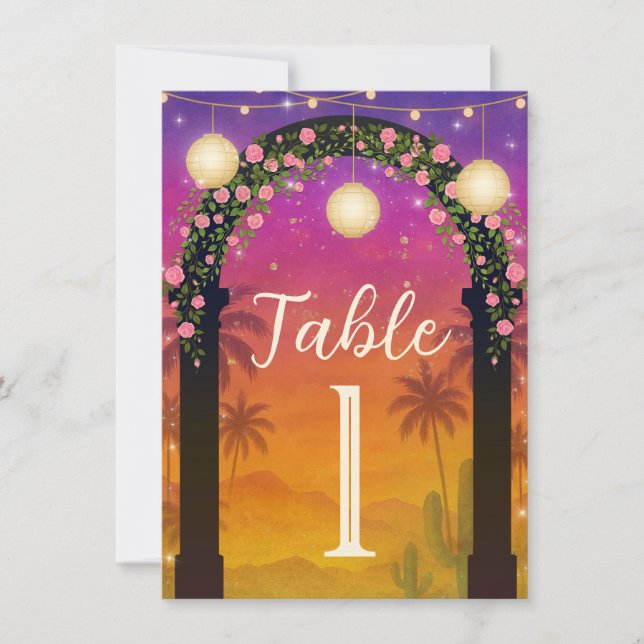 Numéros de table de la fête vibrante Hacienda Suns (Devant)