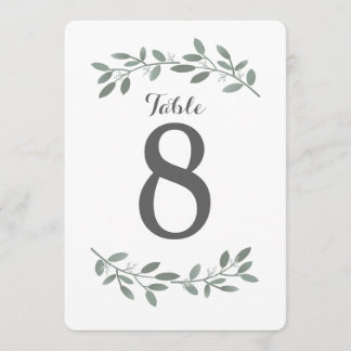 Numéros de table de la suite de mariage élégant eu