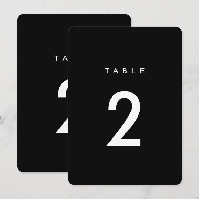 Numéros de table de mariage à calligraphie romanti (Devant / Derrière)