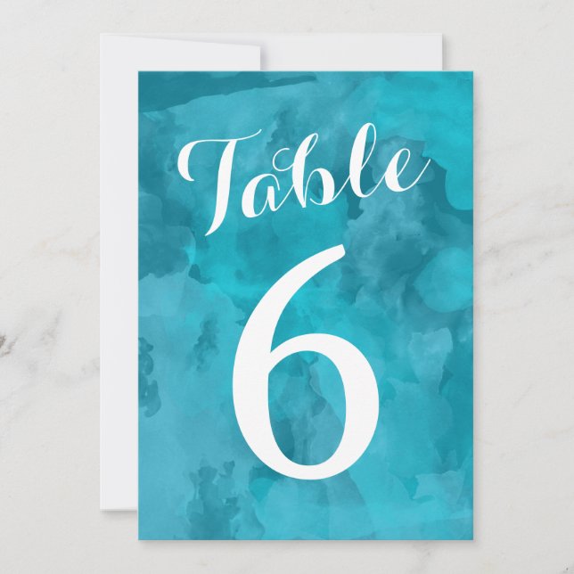 Numéros de table de mariage à l'aquarelle Romance (Devant)