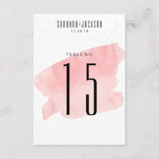 Numéros de table de mariage à lavis d'aquarelle ro